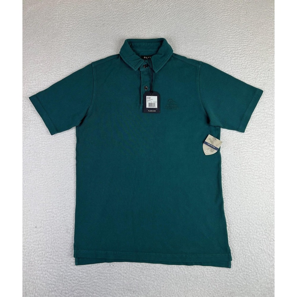 Filson Polo Shirt Mens XS Green Ducks Unlimited Logo Cotton Knit Salt Marsh NEW